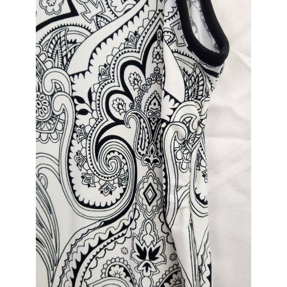 Sandra Darren Shift Dress Sz 8 Paisley Embellished Colorful Keyhole Sleeveless - Picture 4 of 9